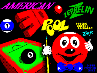 American 3D Pool title screen for ZX Spectrum